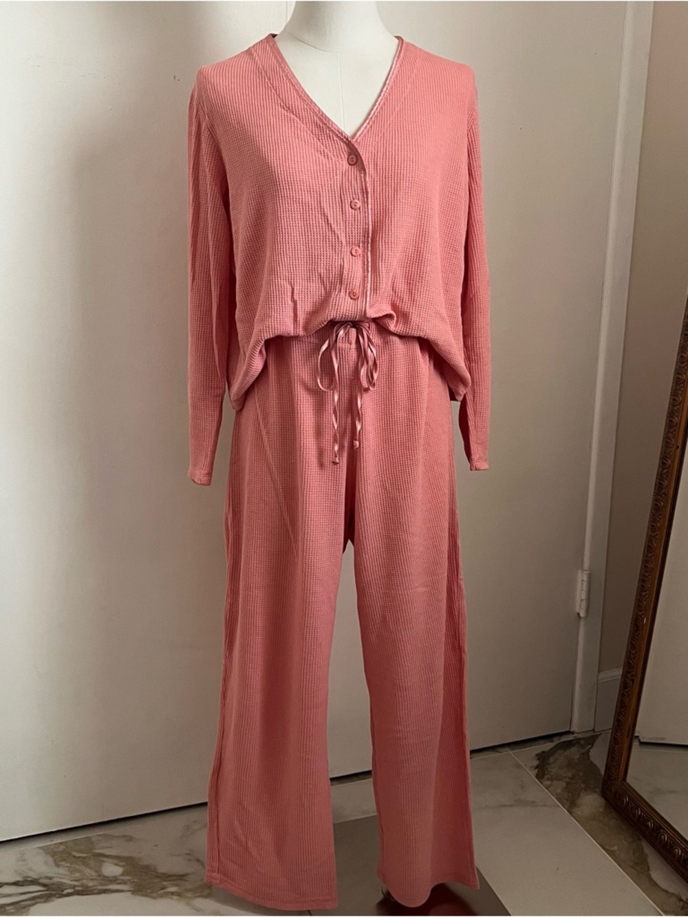 Victoria secret waffle knit pajama set